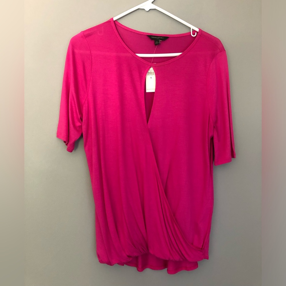 Banana Republic Size Small Short Sleeve Pink Shirt New